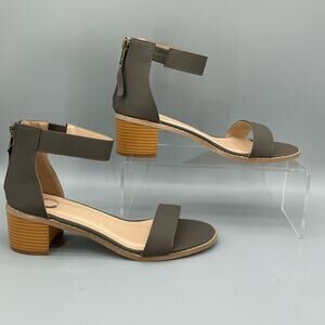 NEW Journee Collection Women’s Percy Open Toe Heeled Sandals Dark Gray Size 9